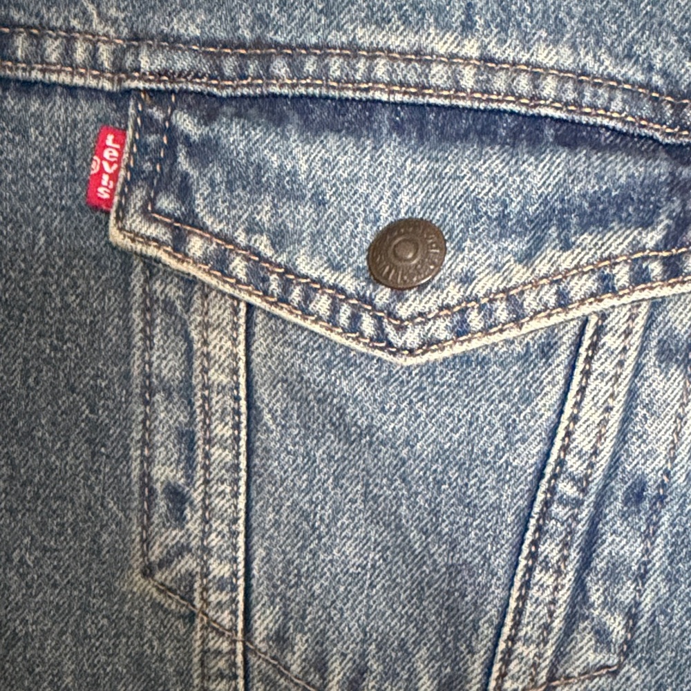 Levi's Classic Blue Denim Men's Jacket with Sherpa Lining | Size XL - Picture 3 of 13